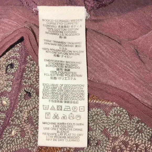 Free People Burnout Embroidered Blouse Size S - Picture 7 of 7